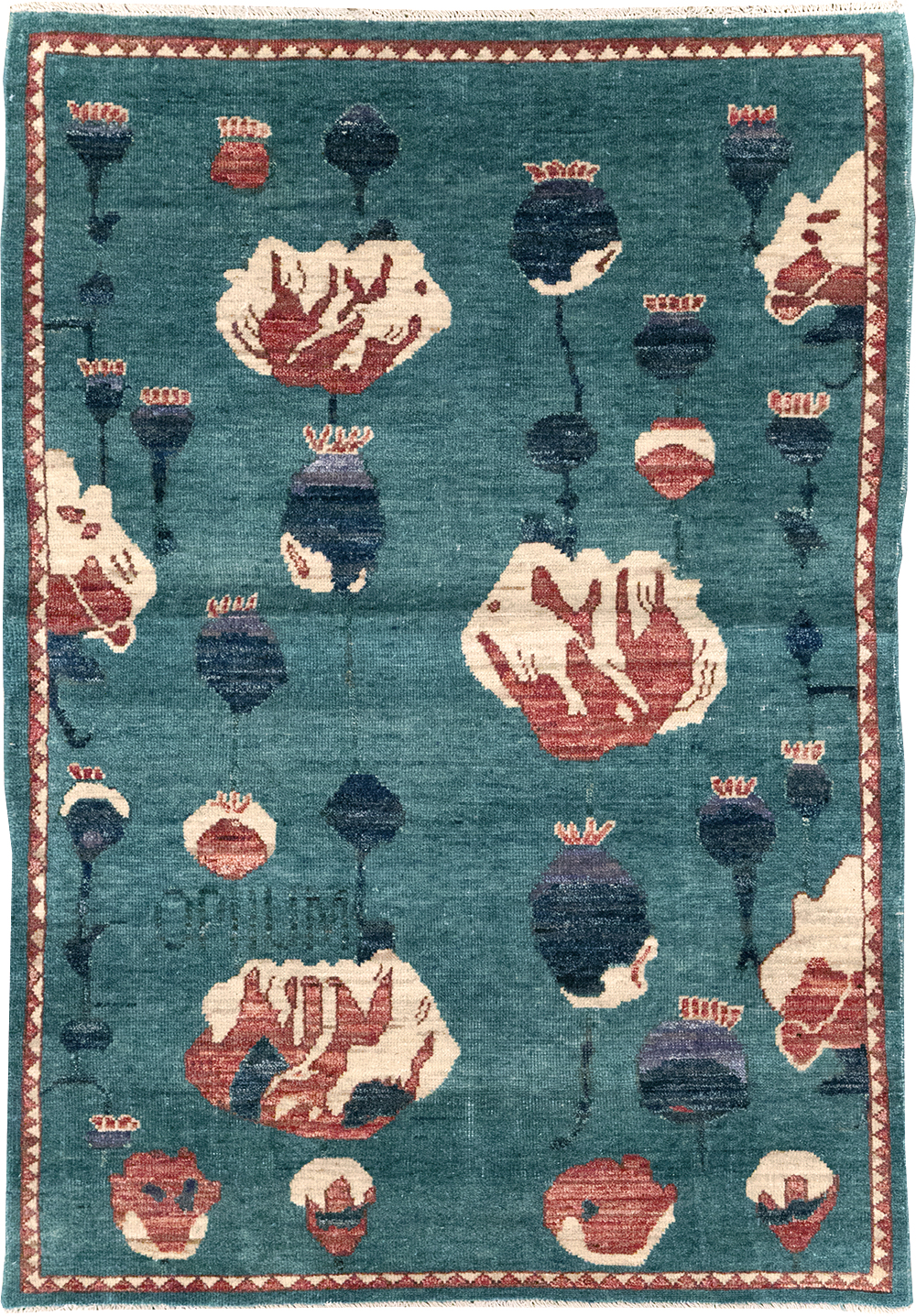 Modern Turkish Pictorial Throw Rug, No.32338 - Staging