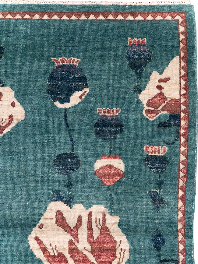 Modern Turkish Pictorial Throw Rug, No.32338 - Staging