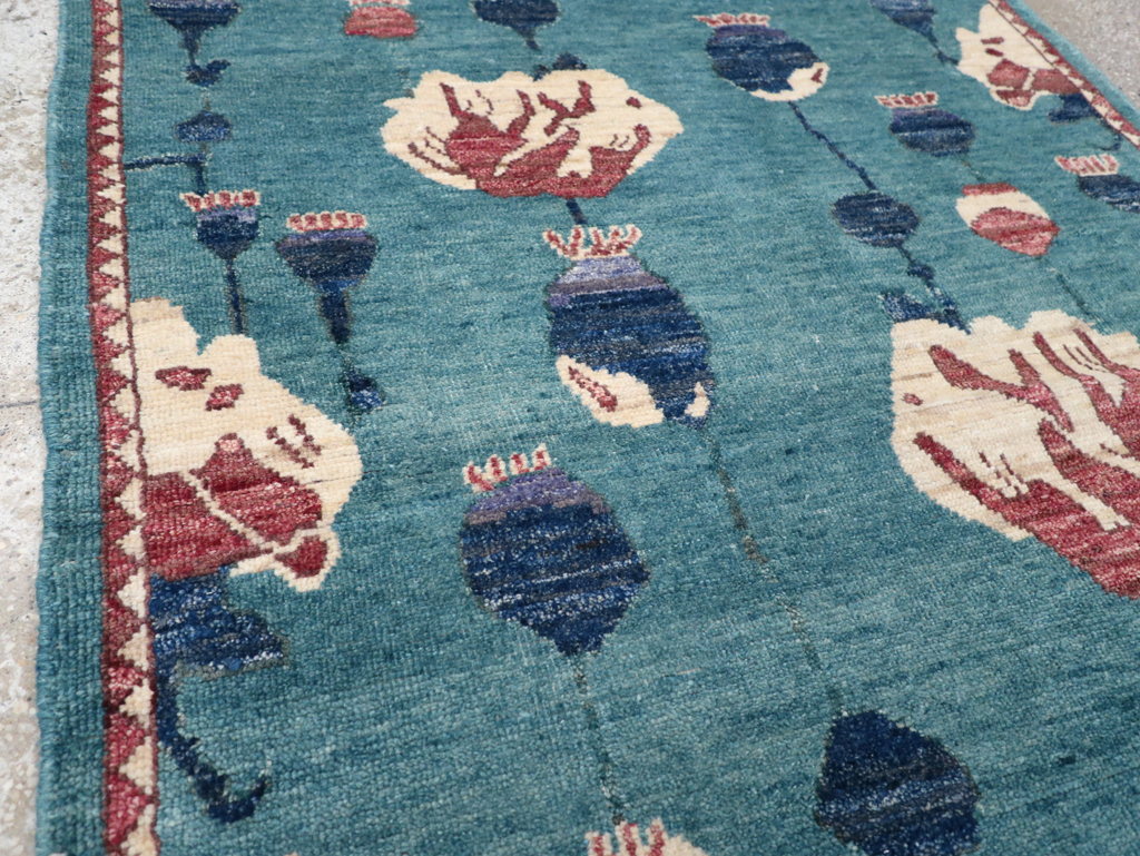 Modern Turkish Pictorial Throw Rug, No.32338 - Staging