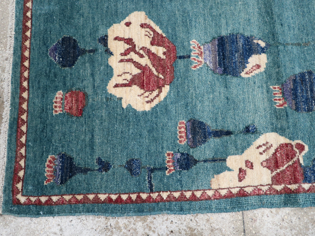 Modern Turkish Pictorial Throw Rug, No.32338 - Staging