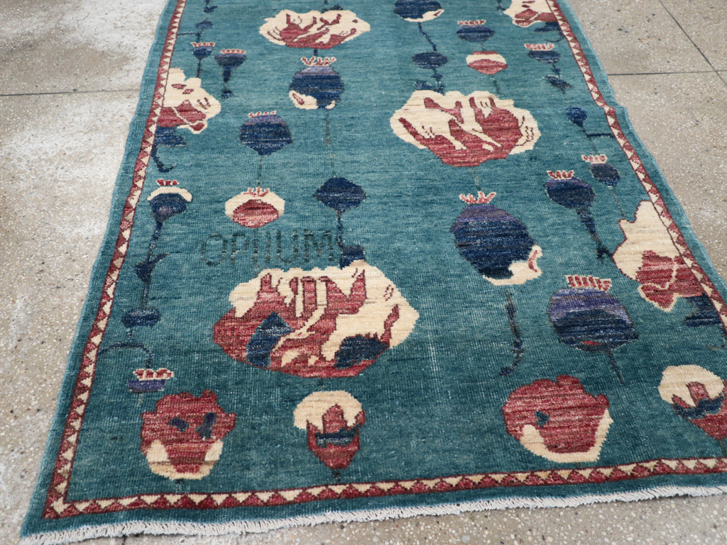Modern Turkish Pictorial Throw Rug, No.32338 - Staging