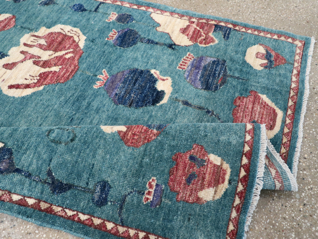 Modern Turkish Pictorial Throw Rug, No.32338 - Staging