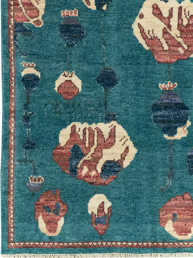 Modern Turkish Pictorial Throw Rug, No.32339 - Staging