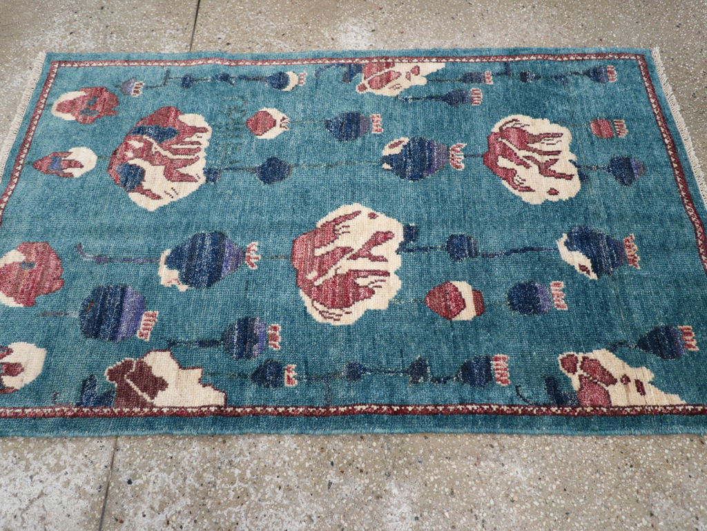 Modern Turkish Pictorial Throw Rug, No.32339 - Staging