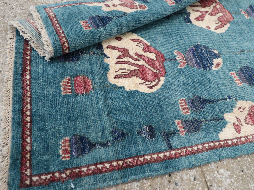 Modern Turkish Pictorial Throw Rug, No.32339 - Staging