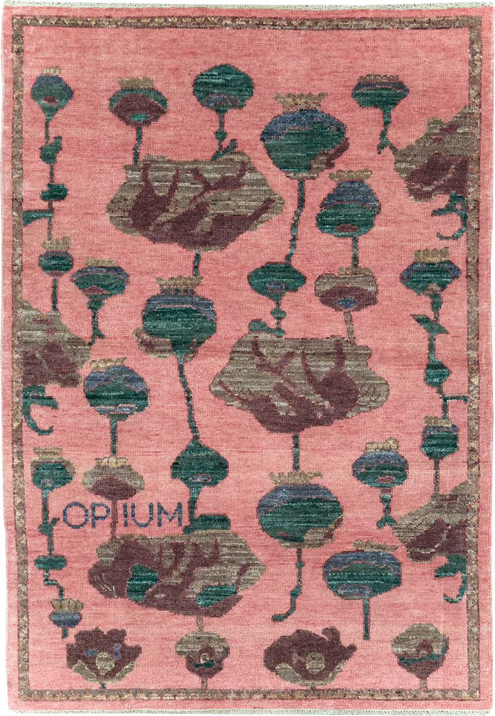 Modern Turkish Pictorial Throw Rug, No.32340 - Staging