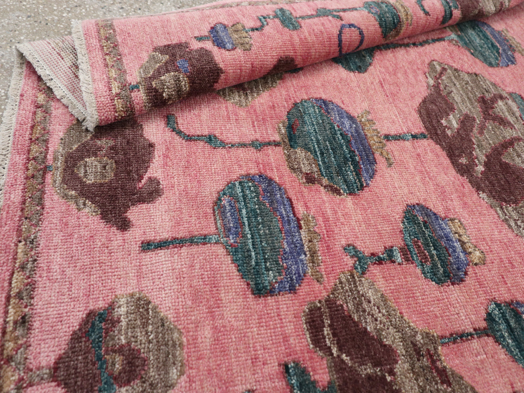 Modern Turkish Pictorial Throw Rug, No.32340 - Staging