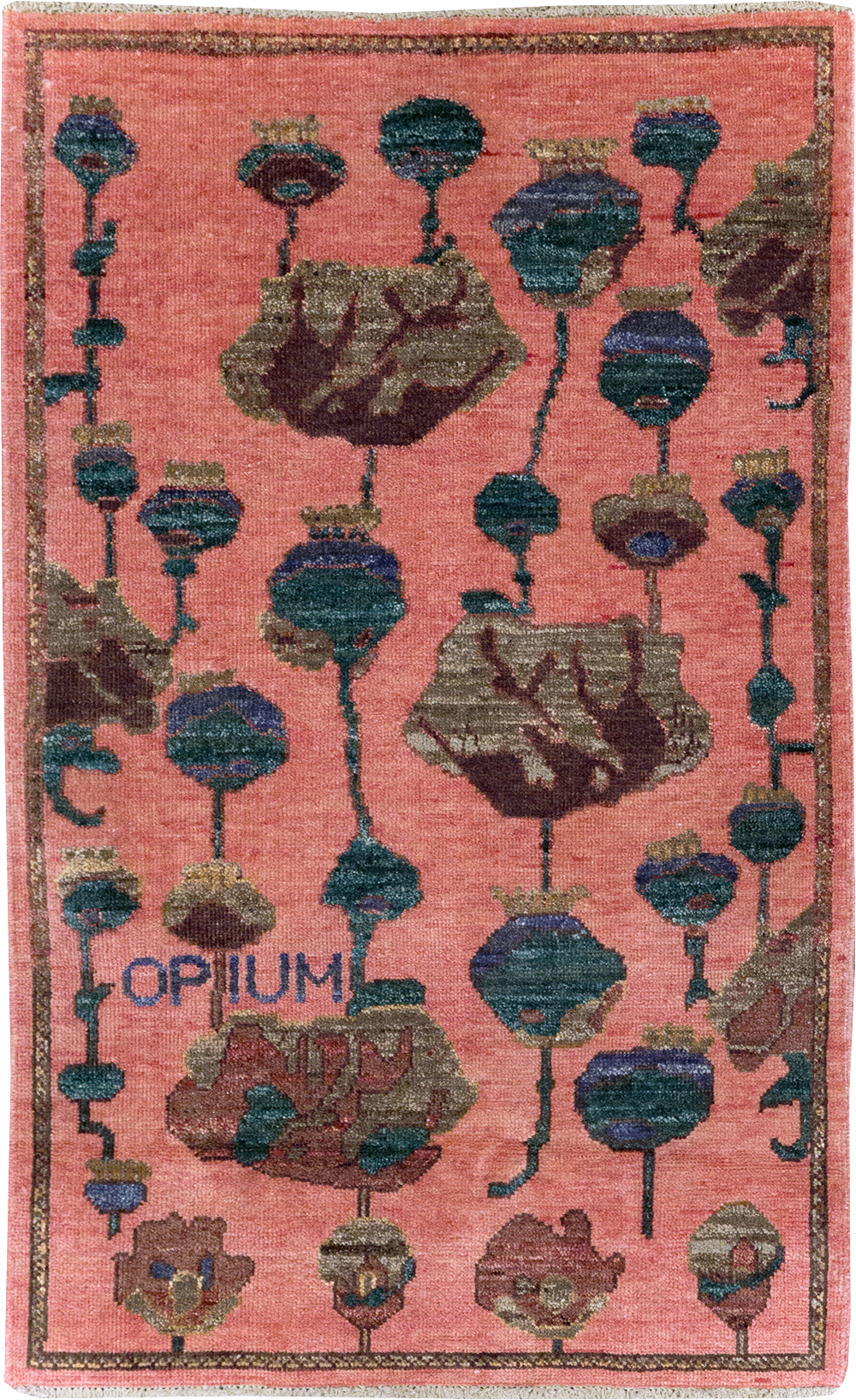 Modern Turkish Pictorial Throw Rug, No.32341 - Staging
