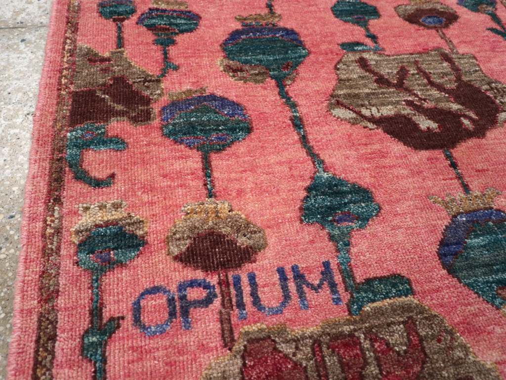 Modern Turkish Pictorial Throw Rug, No.32341 - Staging