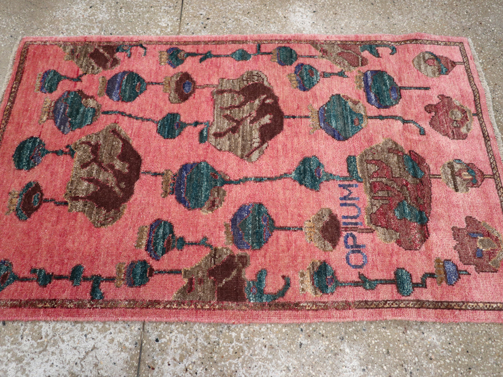 Modern Turkish Pictorial Throw Rug, No.32341 - Staging