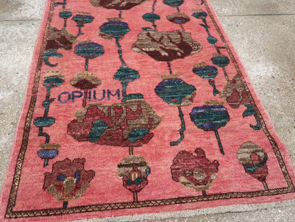 Modern Turkish Pictorial Throw Rug, No.32341 - Staging
