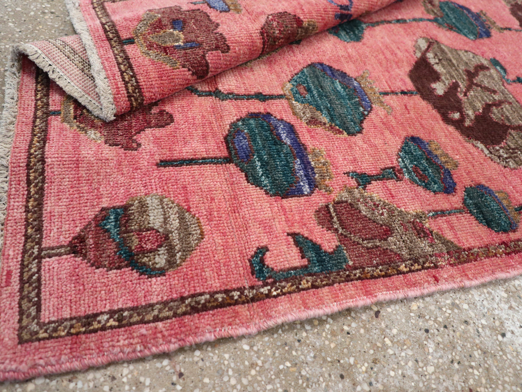 Modern Turkish Pictorial Throw Rug, No.32341 - Staging