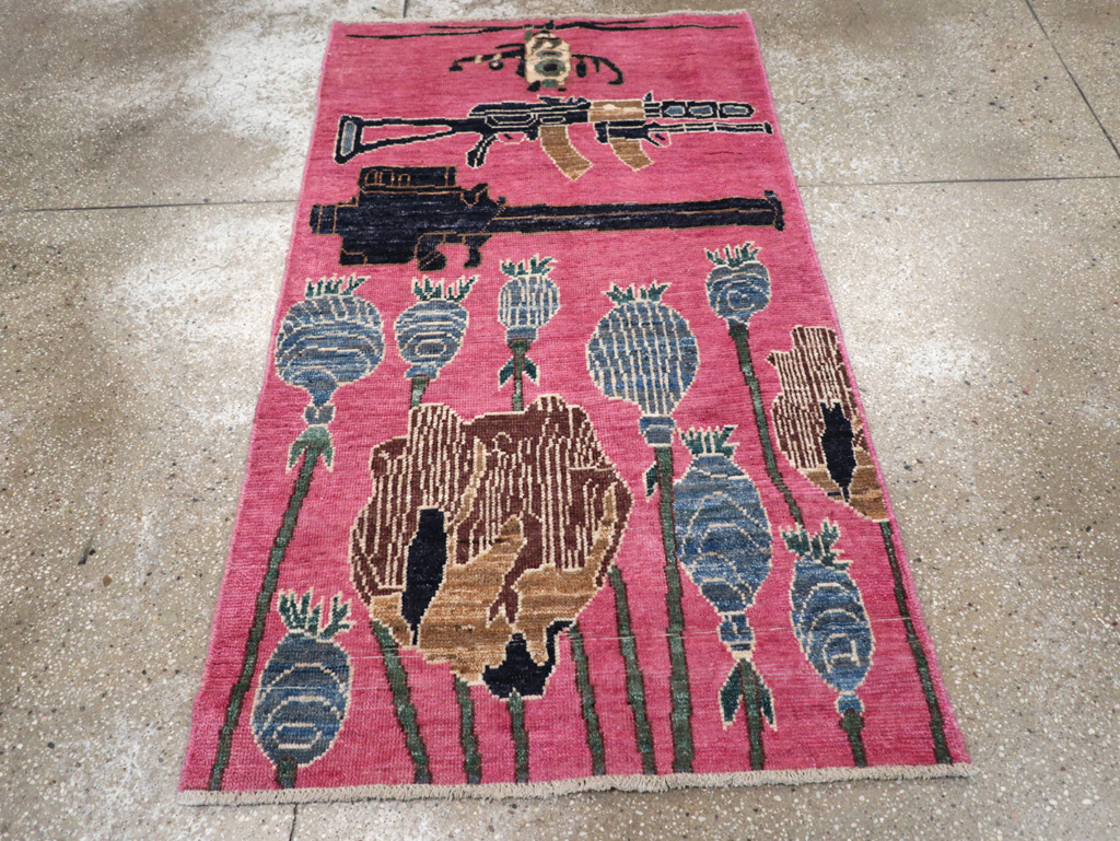 Modern Turkish Pictorial War Rug, No.32342 - Staging