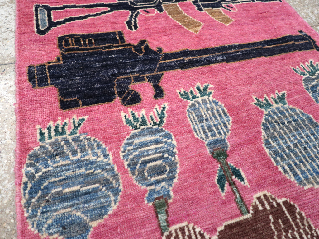 Modern Turkish Pictorial War Rug, No.32342 - Staging