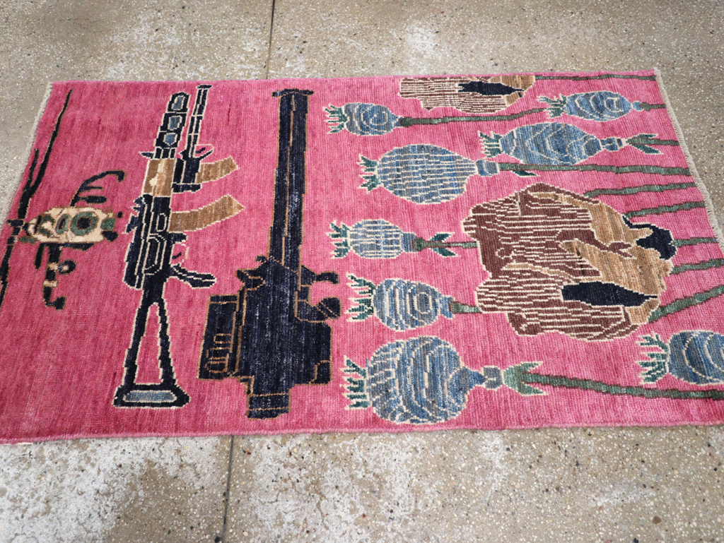 Modern Turkish Pictorial War Rug, No.32342 - Staging