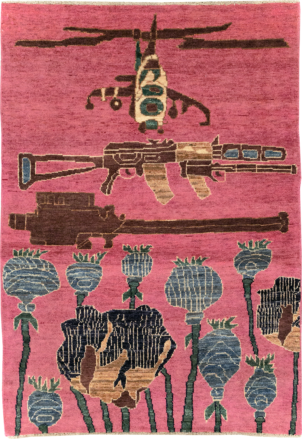 Modern Turkish Pictorial War Rug, No.32343 - Staging