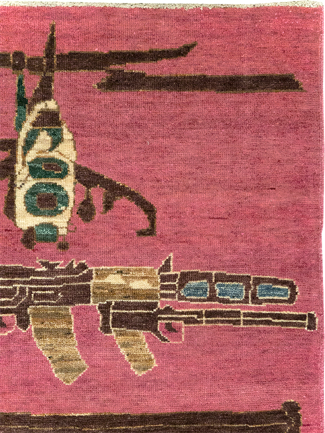 Modern Turkish Pictorial War Rug, No.32343 - Staging