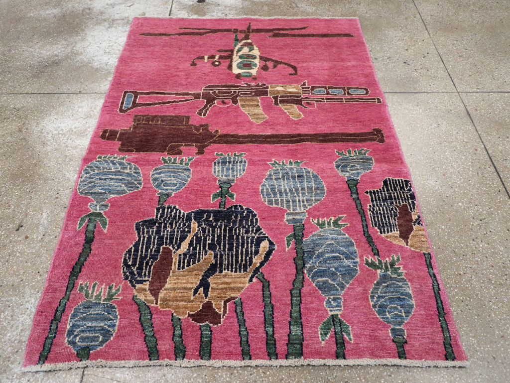 Modern Turkish Pictorial War Rug, No.32343 - Staging