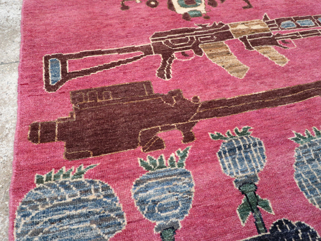 Modern Turkish Pictorial War Rug, No.32343 - Staging