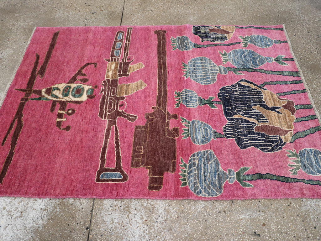 Modern Turkish Pictorial War Rug, No.32343 - Staging