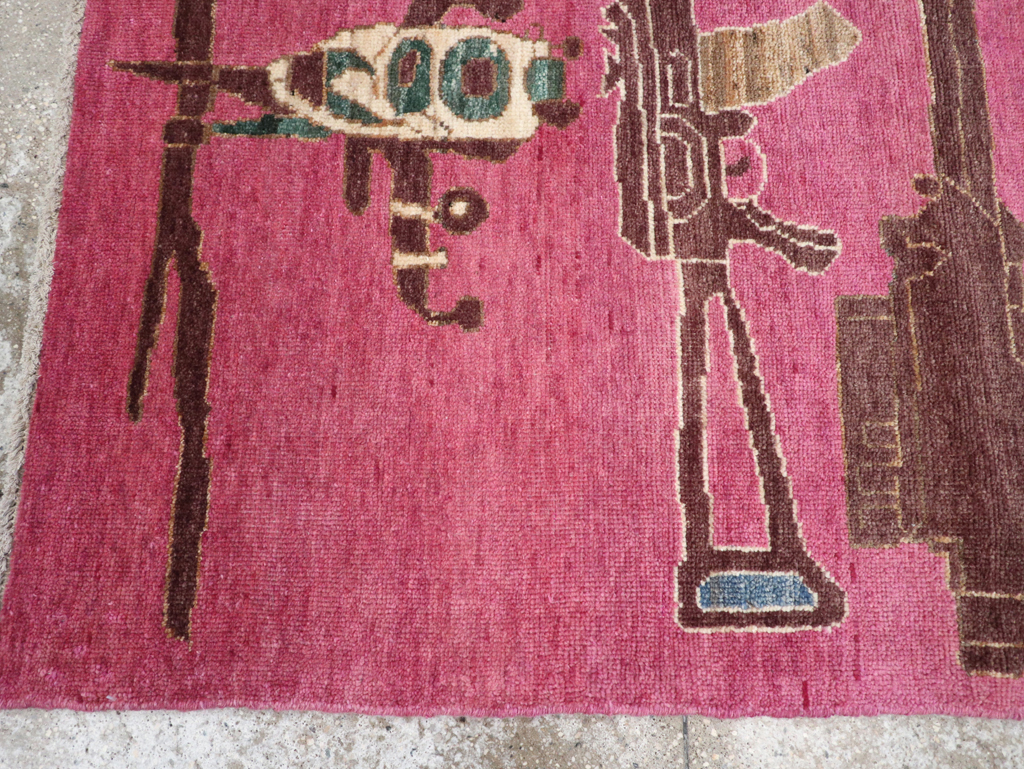 Modern Turkish Pictorial War Rug, No.32343 - Staging