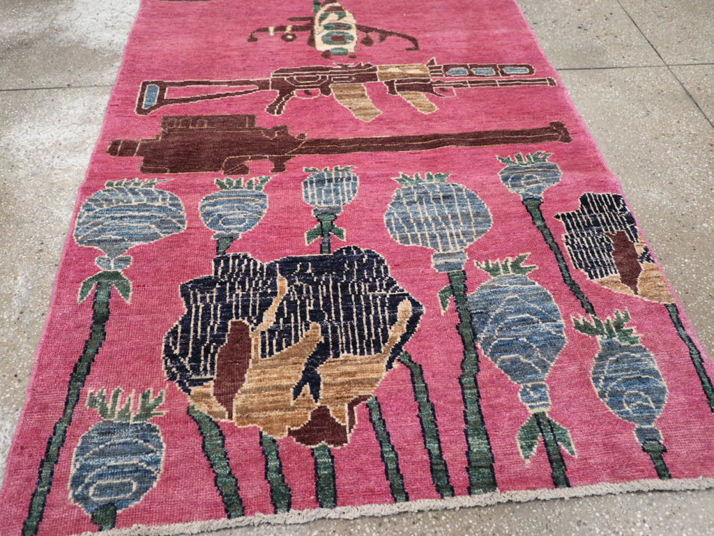 Modern Turkish Pictorial War Rug, No.32343 - Staging