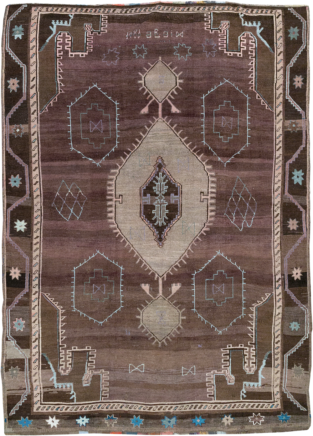Vintage Turkish Anatolian Room Size Carpet, No.32350 - Staging