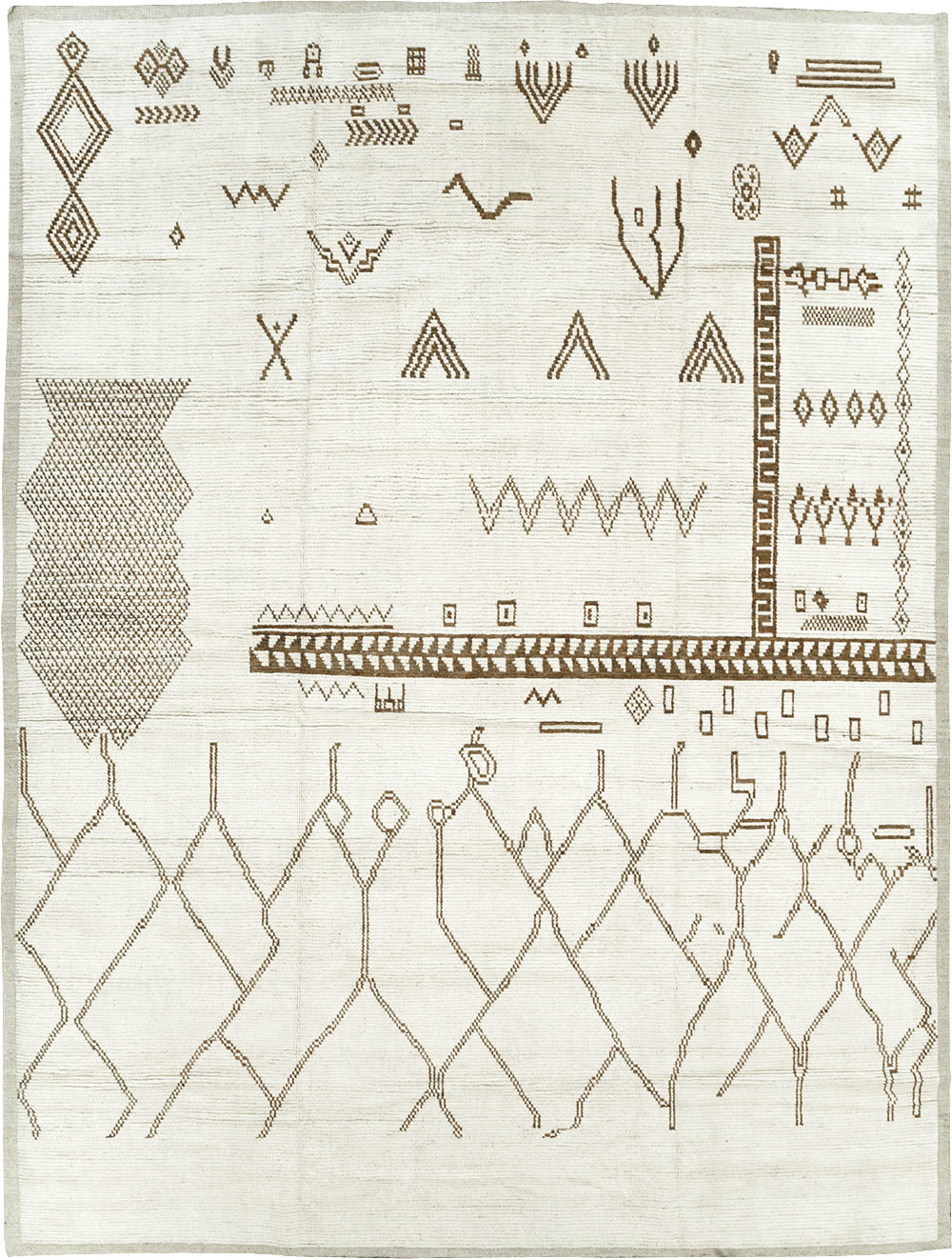 Modern Moroccan Tribal Room Size Carpet, No.32355 - Staging