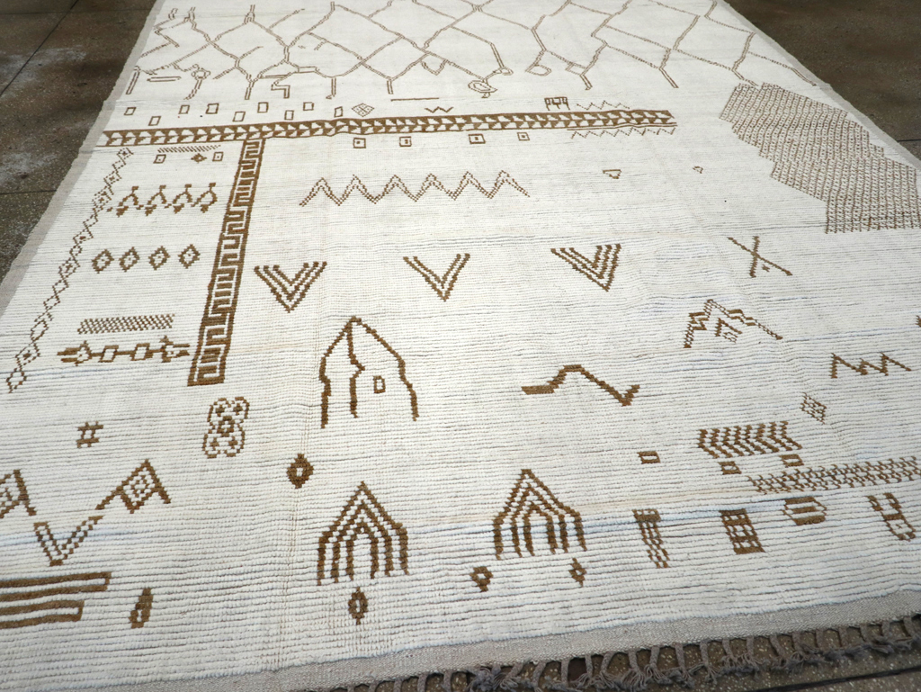 Modern Moroccan Tribal Room Size Carpet, No.32355 - Staging