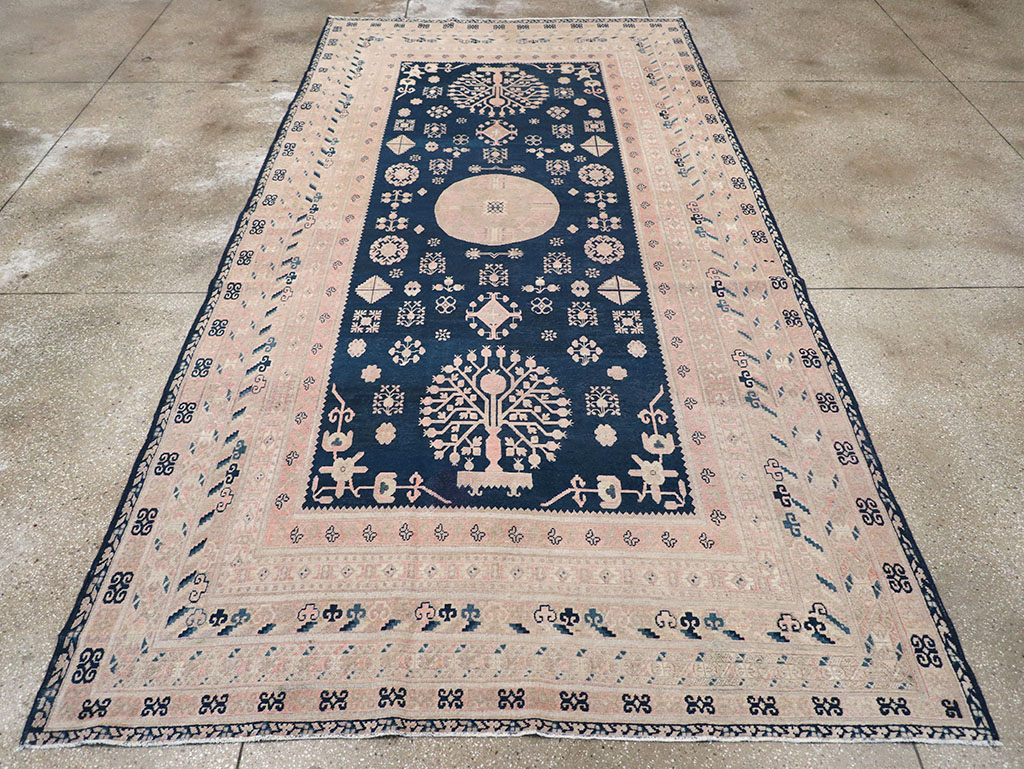 Antique East Turkestan Khotan Gallery Carpet, No.32360 - Staging