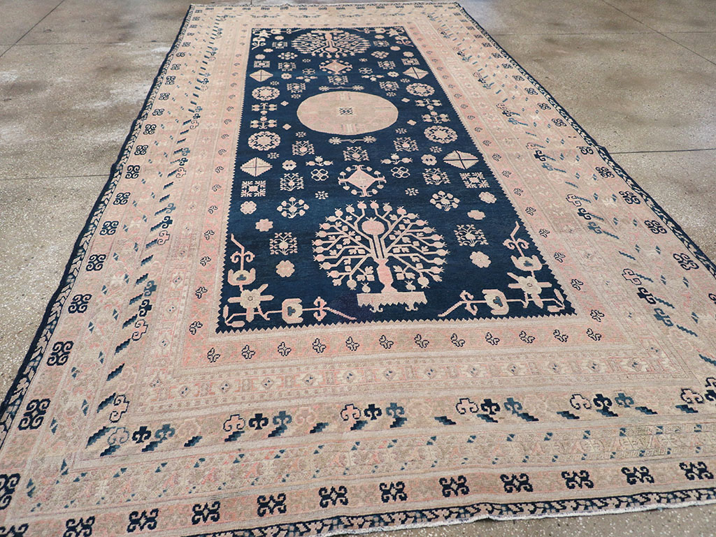 Antique East Turkestan Khotan Gallery Carpet, No.32360 - Staging
