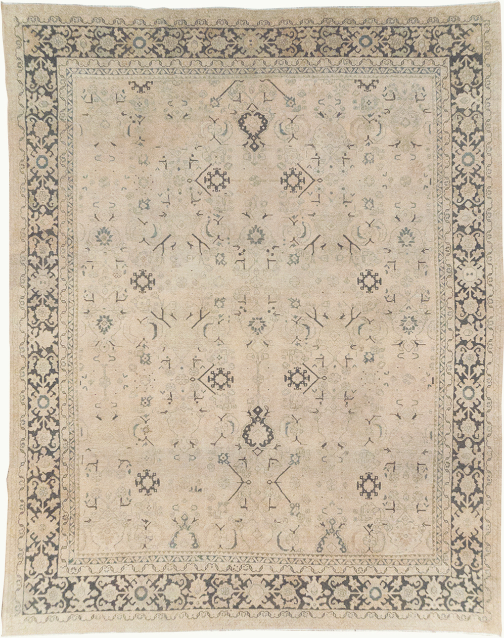Vintage Persian Mahal Room Size Carpet, No.32366 - Staging