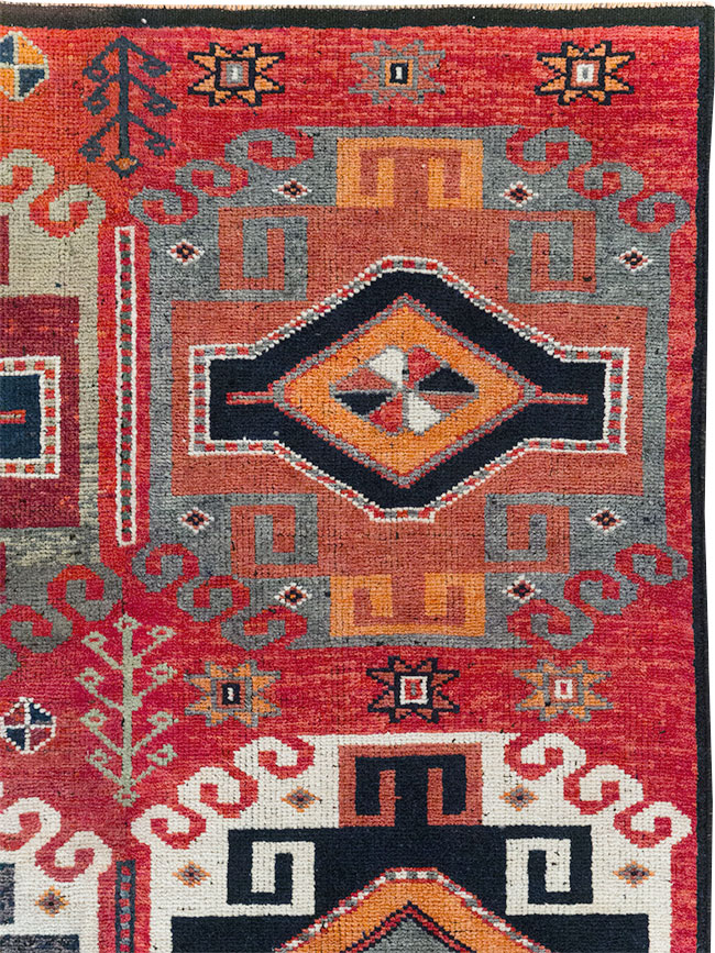 Vintage Turkish Anatolian Square Room Size Carpet, No.32370 - Staging