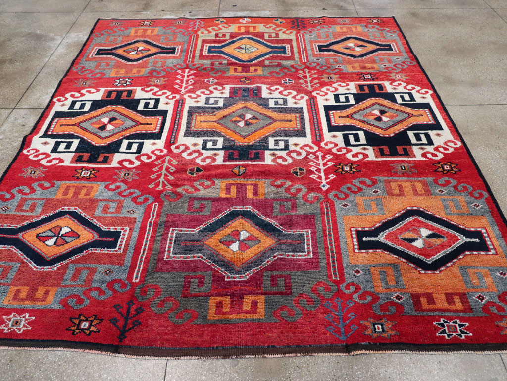 Vintage Turkish Anatolian Square Room Size Carpet, No.32370 - Staging