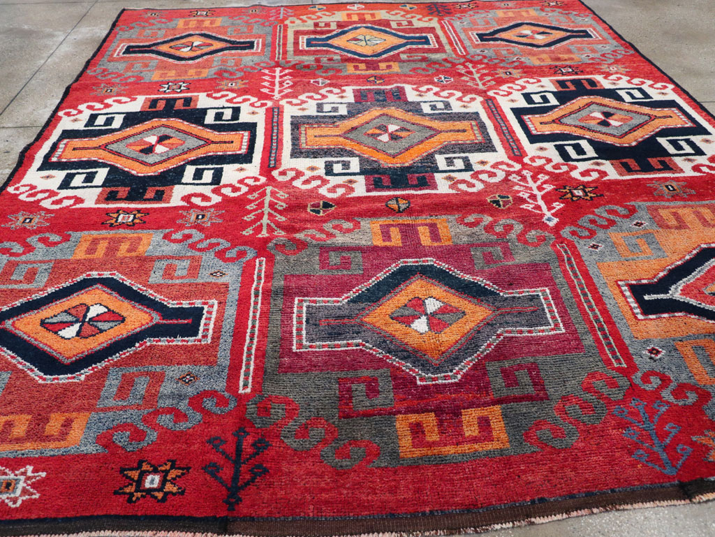 Vintage Turkish Anatolian Square Room Size Carpet, No.32370 - Staging