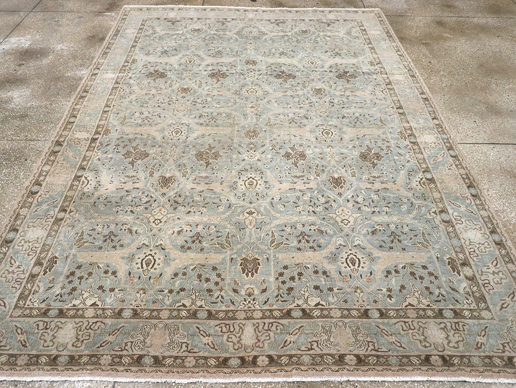 Vintage Persian Quom Room Size Carpet, No.32373 - Staging