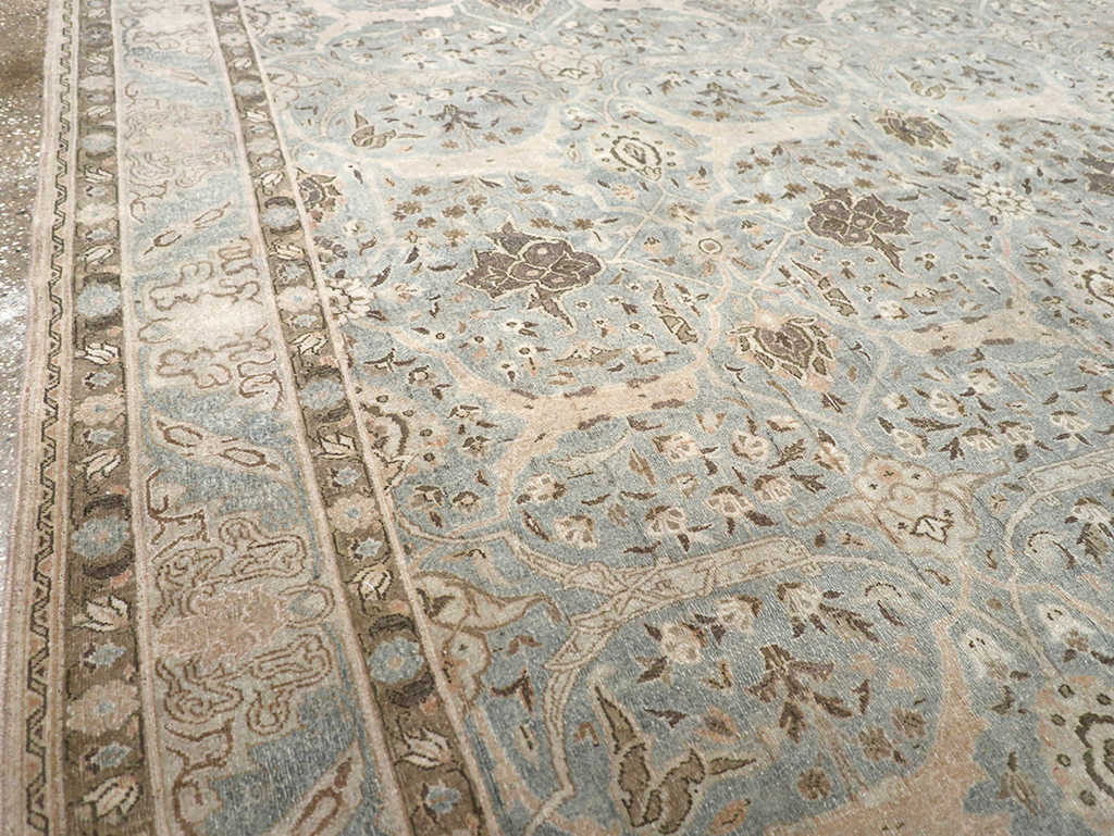 Vintage Persian Quom Room Size Carpet, No.32373 - Staging