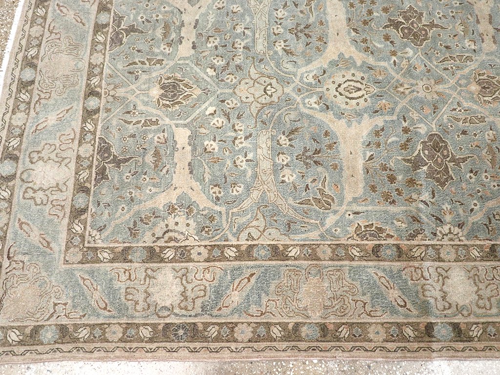 Vintage Persian Quom Room Size Carpet, No.32373 - Staging
