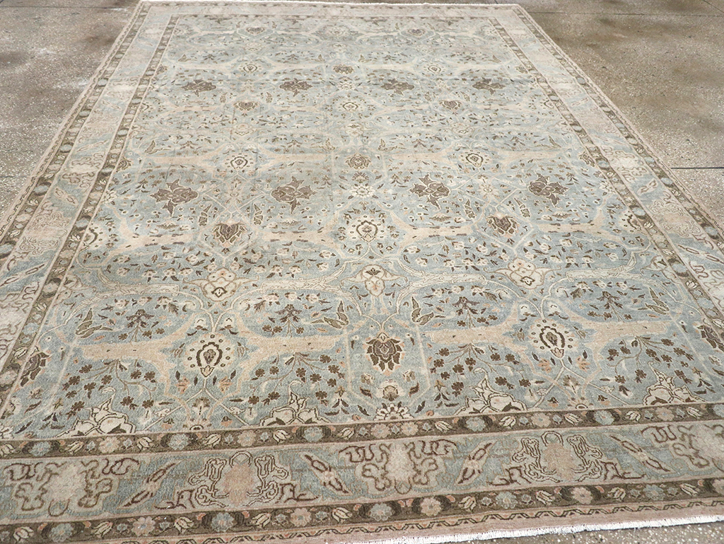 Vintage Persian Quom Room Size Carpet, No.32373 - Staging