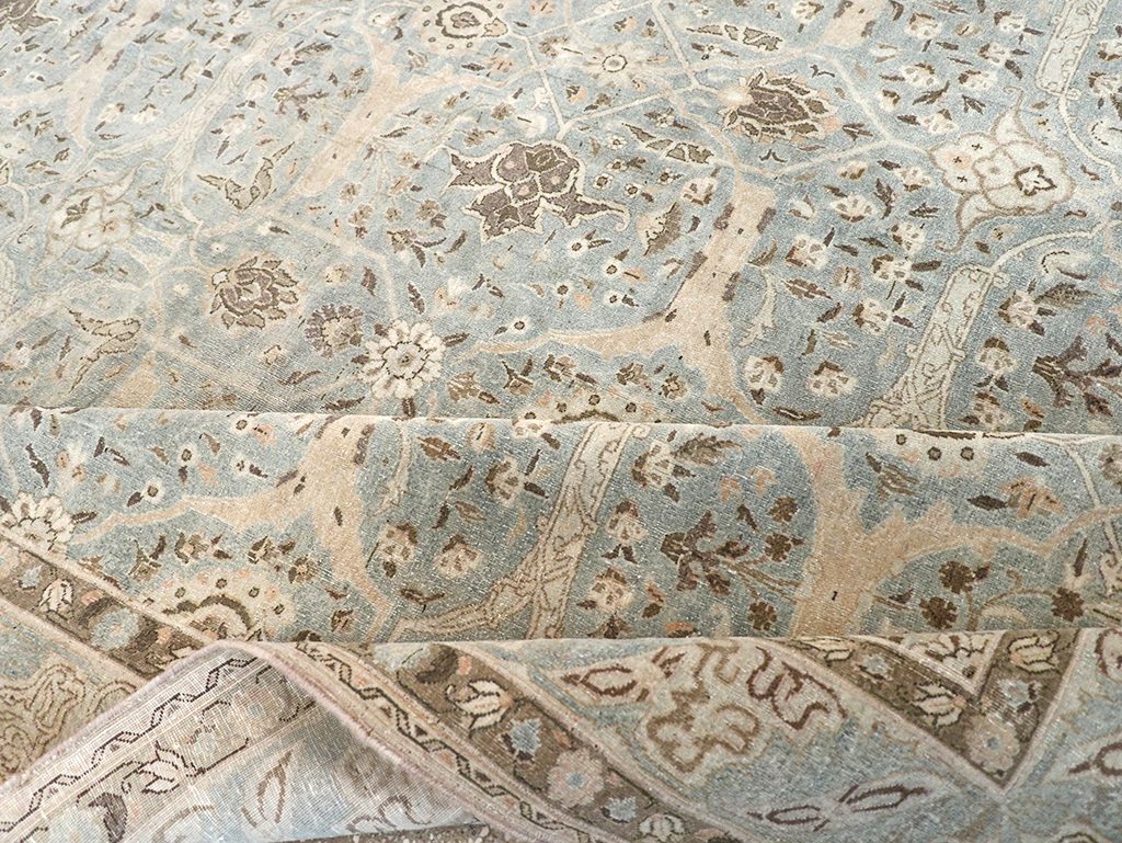 Vintage Persian Quom Room Size Carpet, No.32373 - Staging