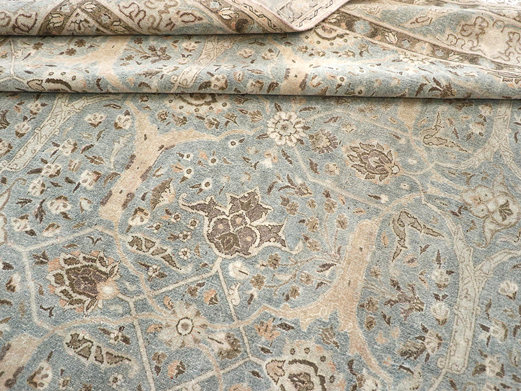 Vintage Persian Quom Room Size Carpet, No.32373 - Staging