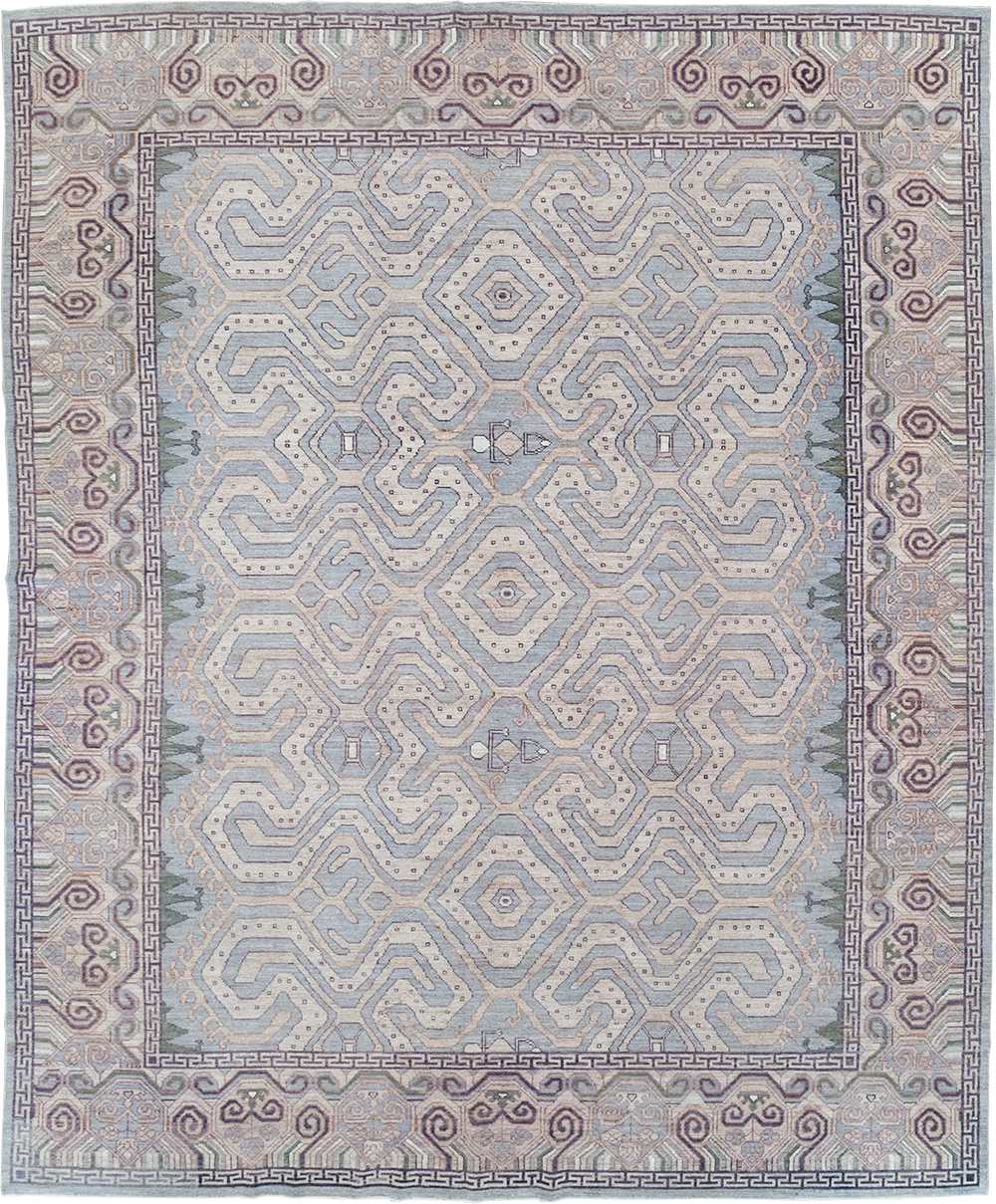 Modern East Turkestan Khotan Room Size Carpet, No.32375 - Staging