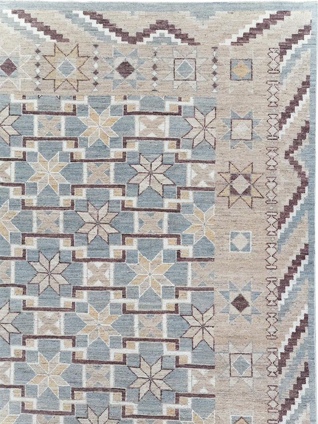 Modern East Turkestan Khotan Room Size Carpet, No.32377 - Staging