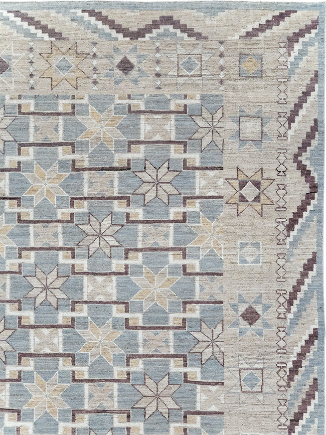 Modern East Turkestan Khotan Room Size Carpet, No.32377 - Staging