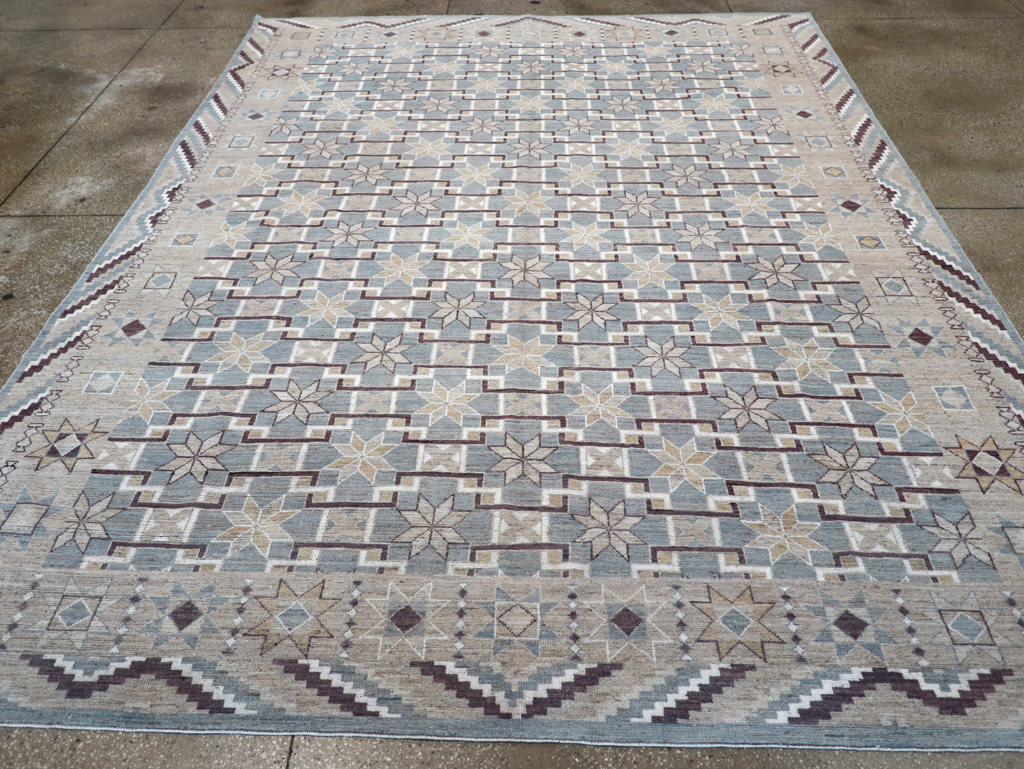 Modern East Turkestan Khotan Room Size Carpet, No.32377 - Staging