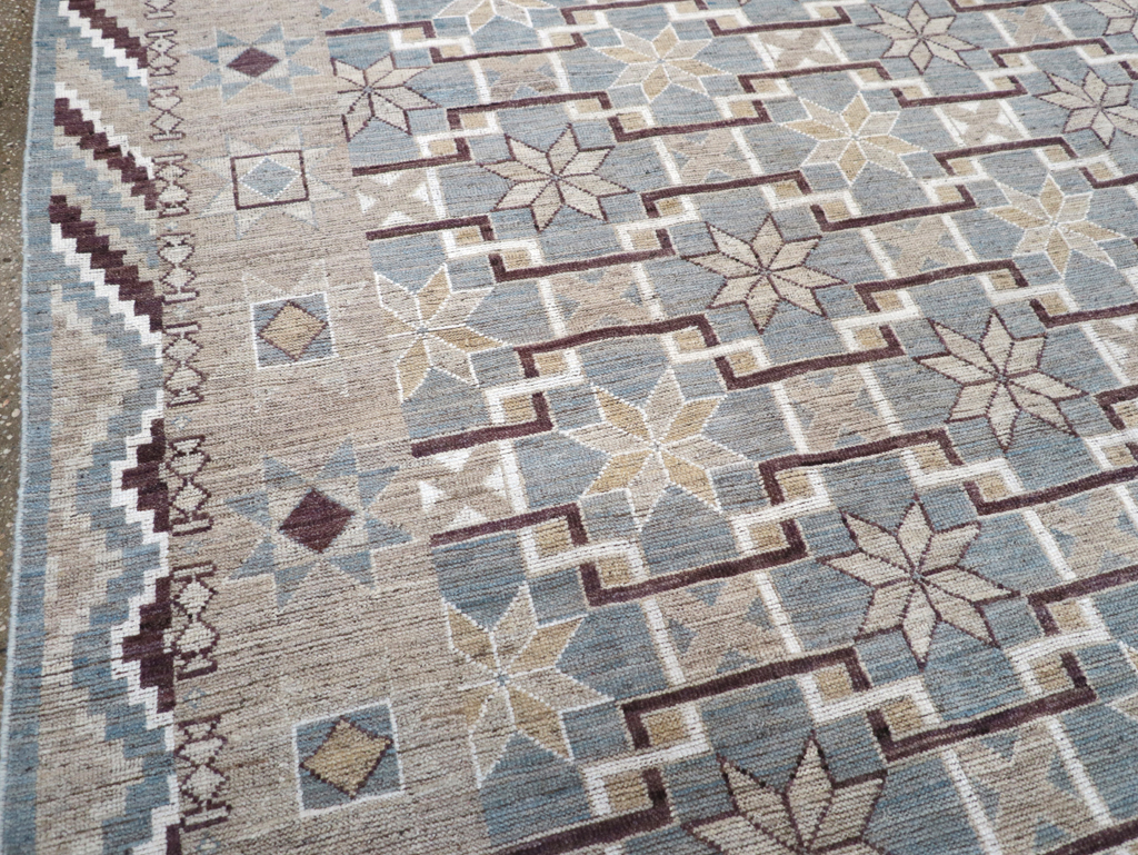 Modern East Turkestan Khotan Room Size Carpet, No.32377 - Staging