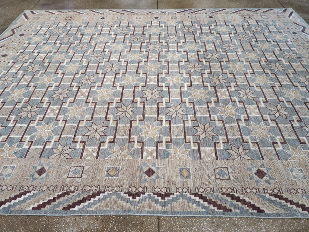 Modern East Turkestan Khotan Room Size Carpet, No.32377 - Staging