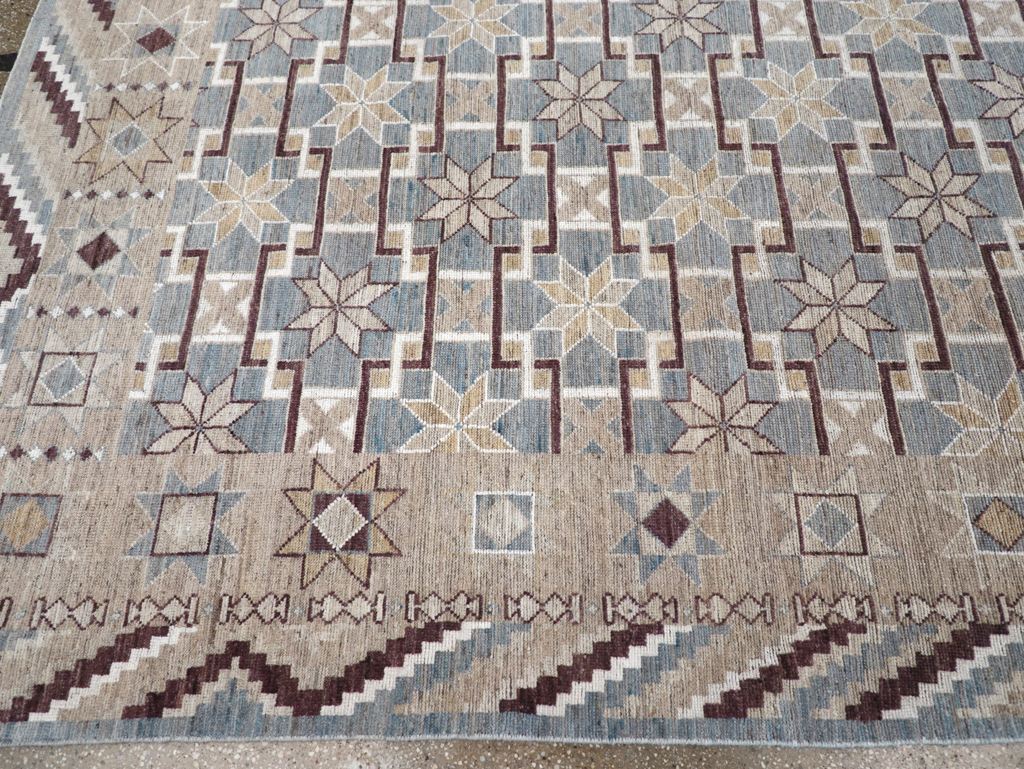 Modern East Turkestan Khotan Room Size Carpet, No.32377 - Staging