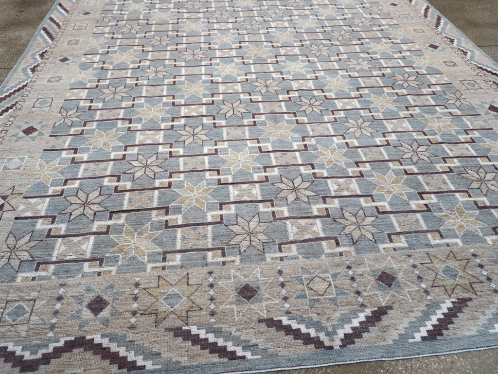 Modern East Turkestan Khotan Room Size Carpet, No.32377 - Staging