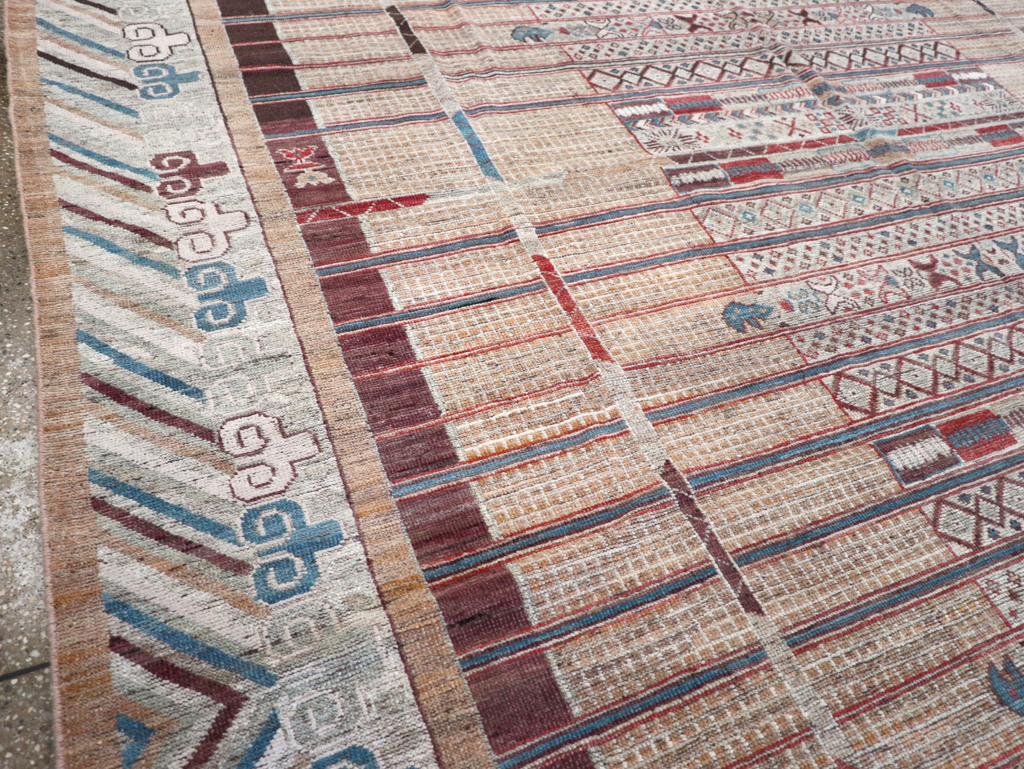 Modern East Turkestan Khotan Room Size Carpet, No.32378 - Staging